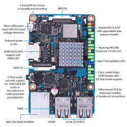 ASUS Tinker Board S R2.0 - 2GB RAM (16GB EMMC) Single Board Computer